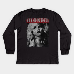 TEXTURE ART - BLONDIE ROCKS Kids Long Sleeve T-Shirt